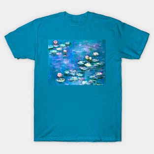 Water Lilies in Blue T-Shirt